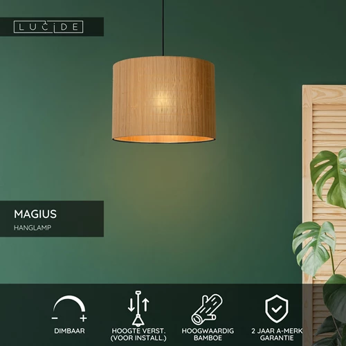 Lucide MAGIUS - Hanglamp - Ø 42 cm - 1xE27 - Naturel - USP